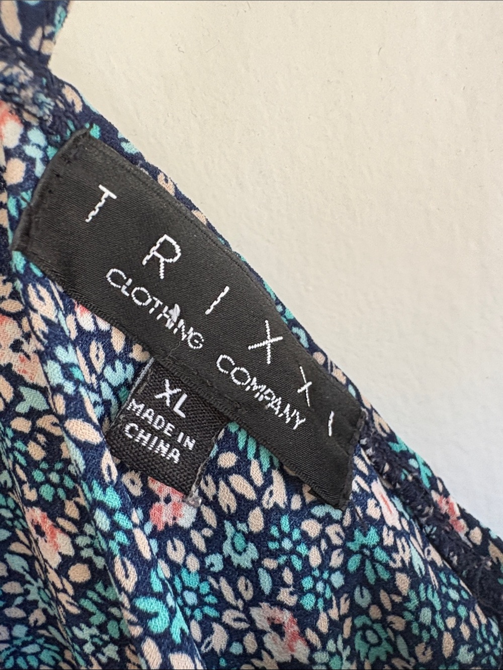 Trixxi Y2K Navy and Pink Floral Midi Sundress - Picture 6 of 11